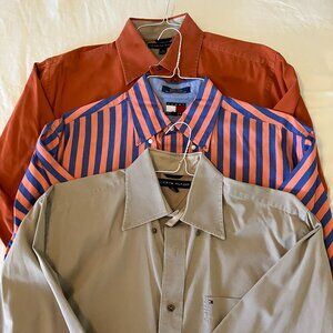 Lot of 3 Tommy Hilfiger Button Down Dress Shirts Size Medium